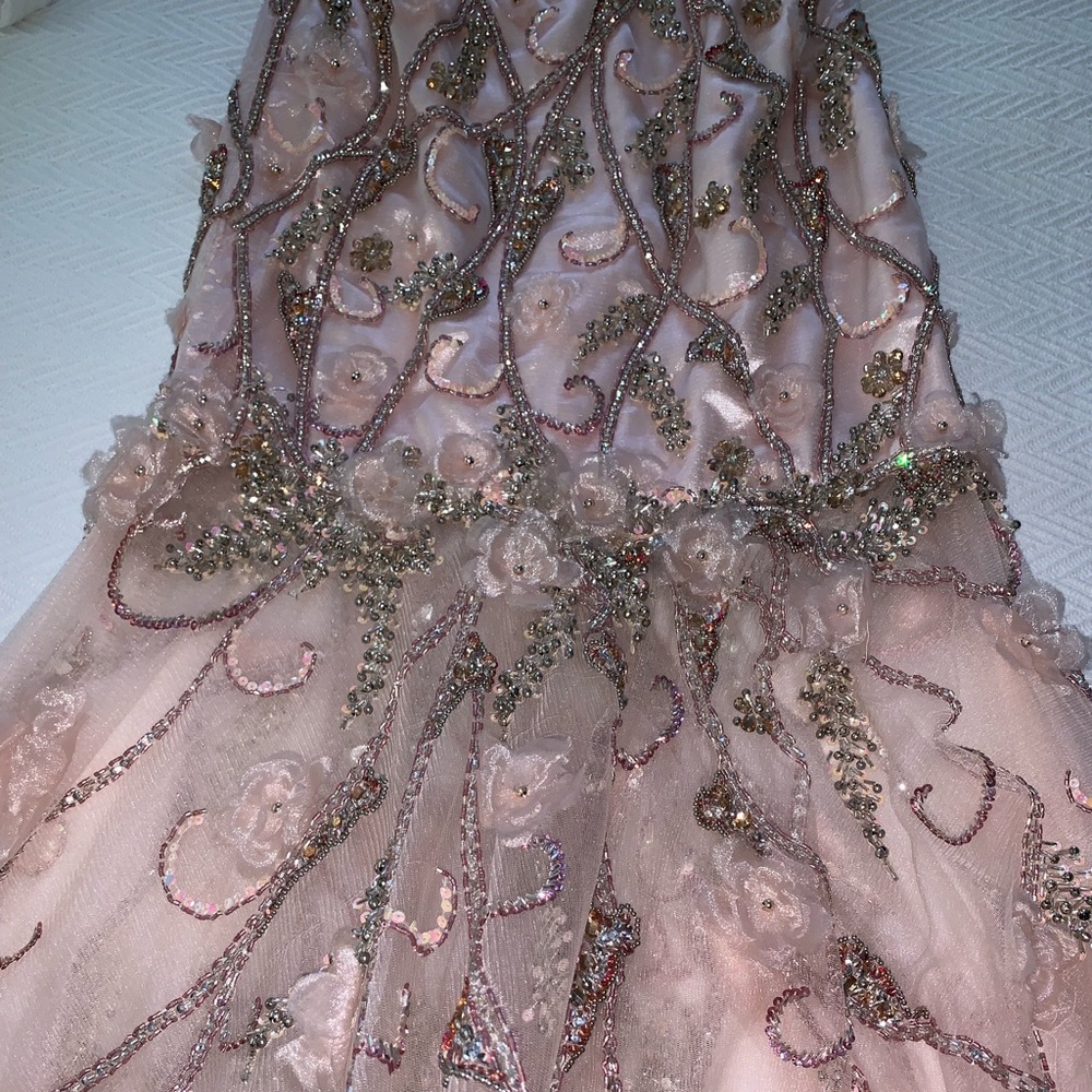Mac Duggal Couture blush beaded dress - Picture 7 of 8